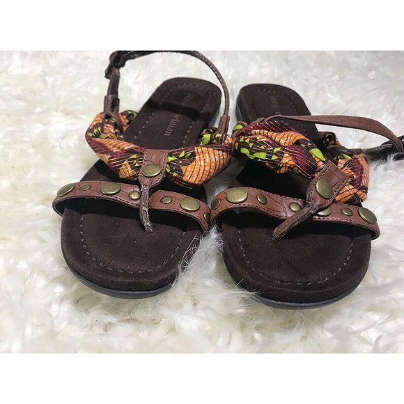 Libby Edelman Metallic Handkerchief Thong Sandals sz 6 Crocodile Flats Slides - Picture 4 of 8